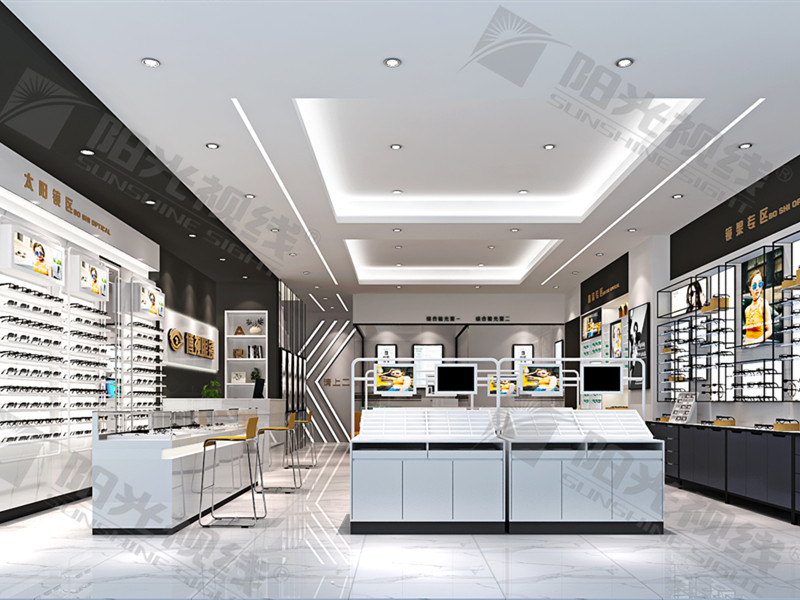 河南博视眼镜店双层复式结构装修设计图